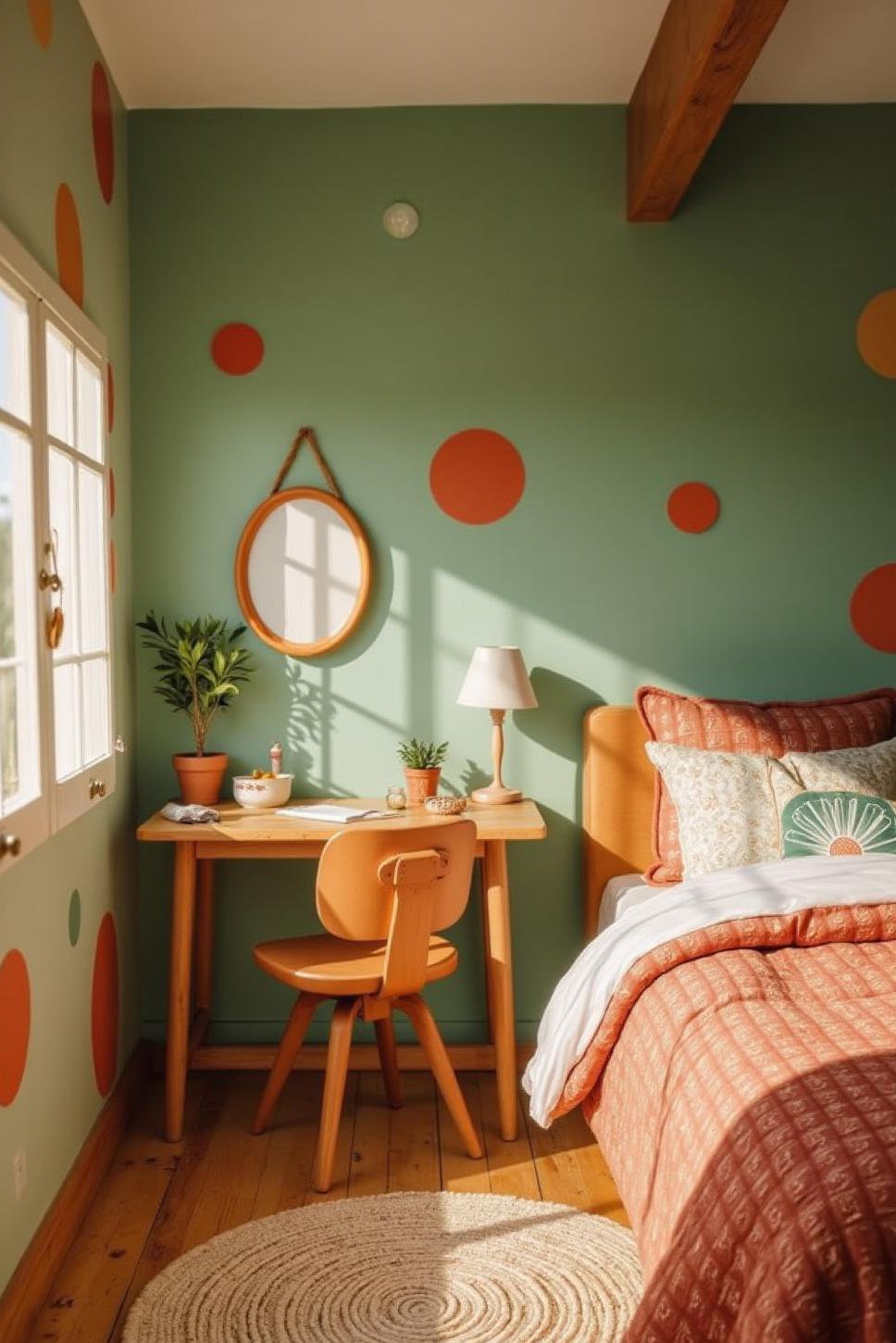 Playful Green & Terracotta Child's Bedroom Ideas