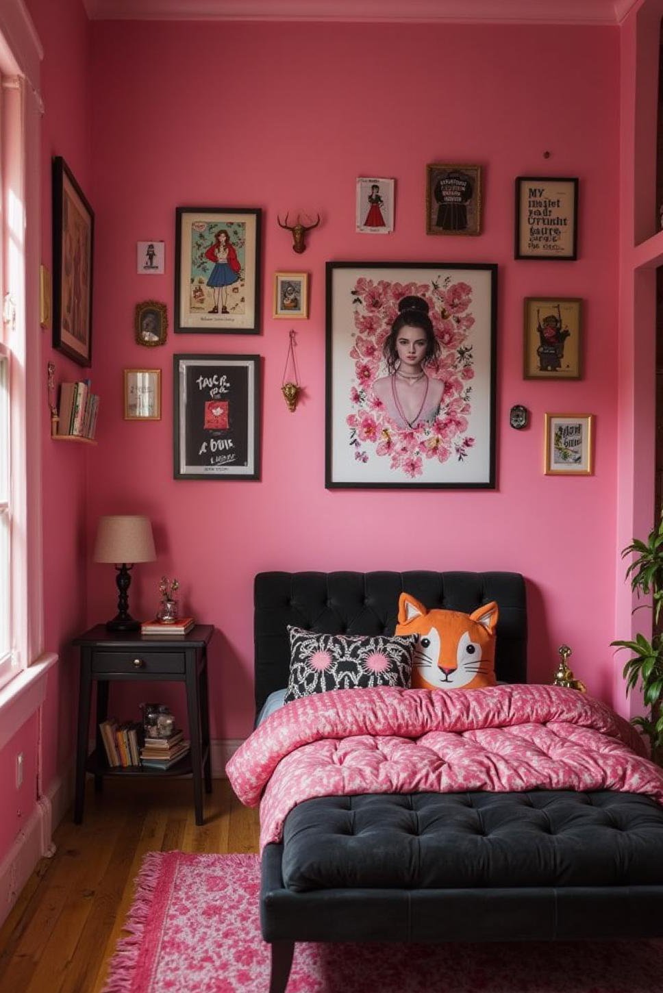 Playful Pink & Black Teen Bedroom Ideas