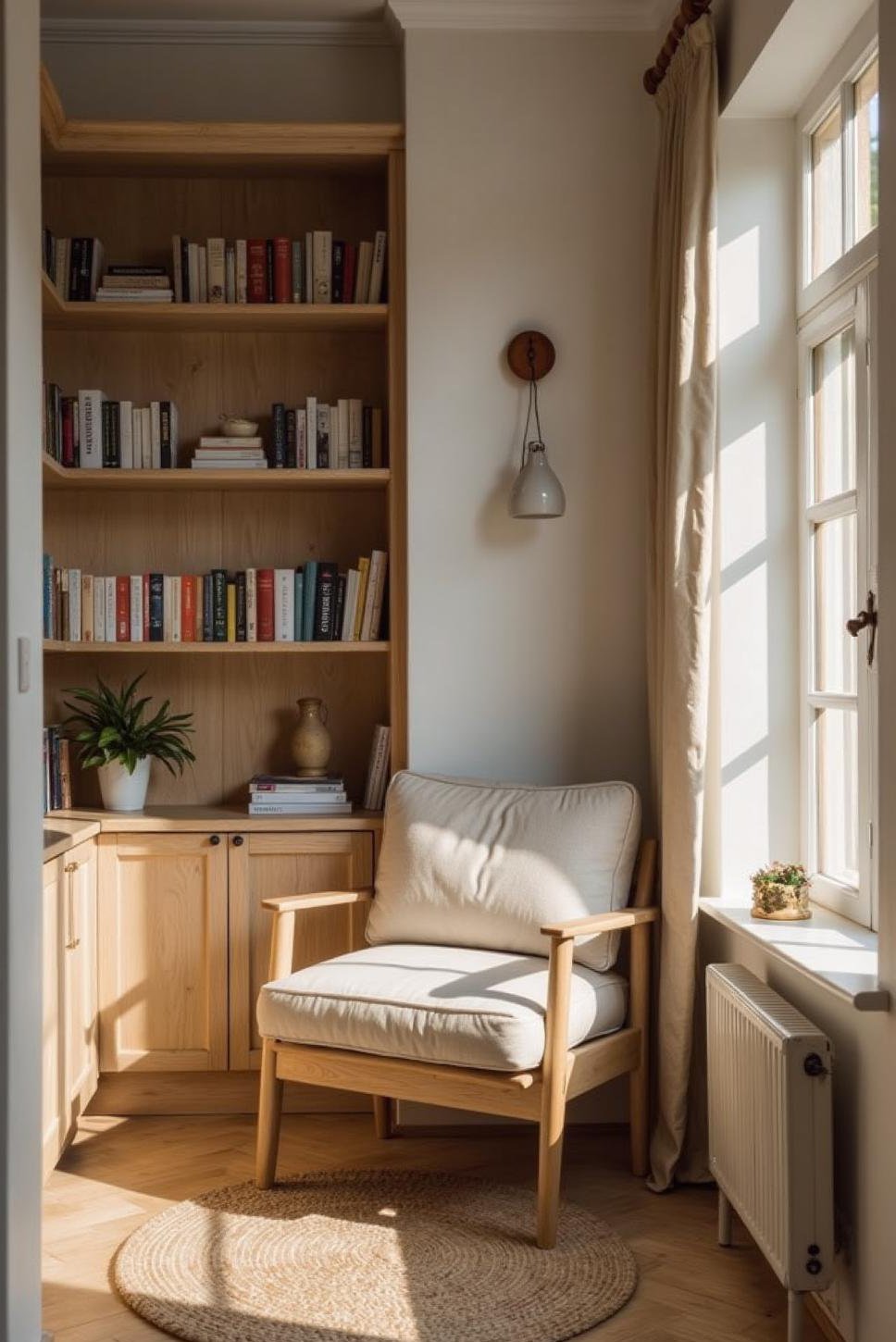 Airya Scandinavian Reading Nook with Bookshelves