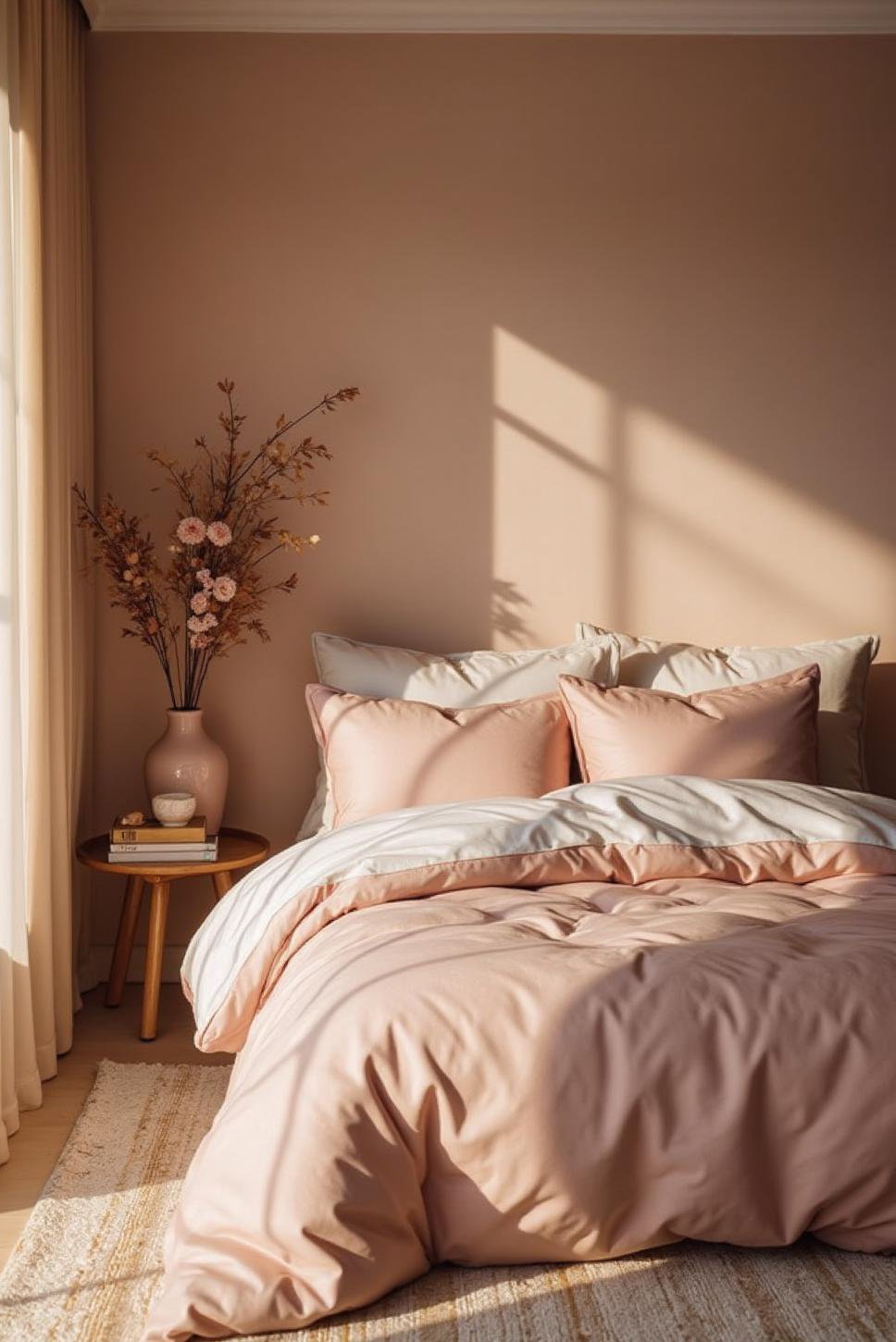 Blush Pink & Champagne Gold: Soothing Bedroom Colors