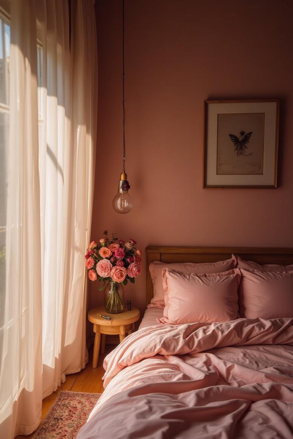 Romantic Pink & Black Bedroom: Soft & Elegant