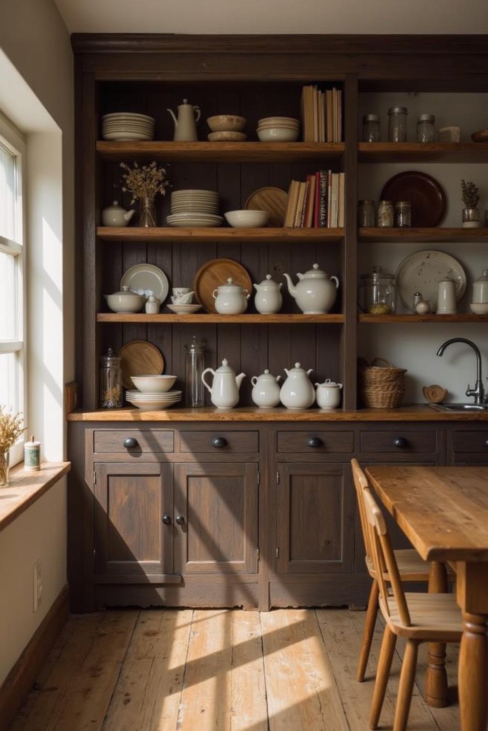 Rustic Kallax Room Divider: Farmhouse Kitchen Style