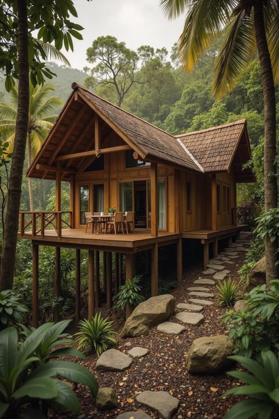 Secluded Rainforest Tropical House Exterior Design