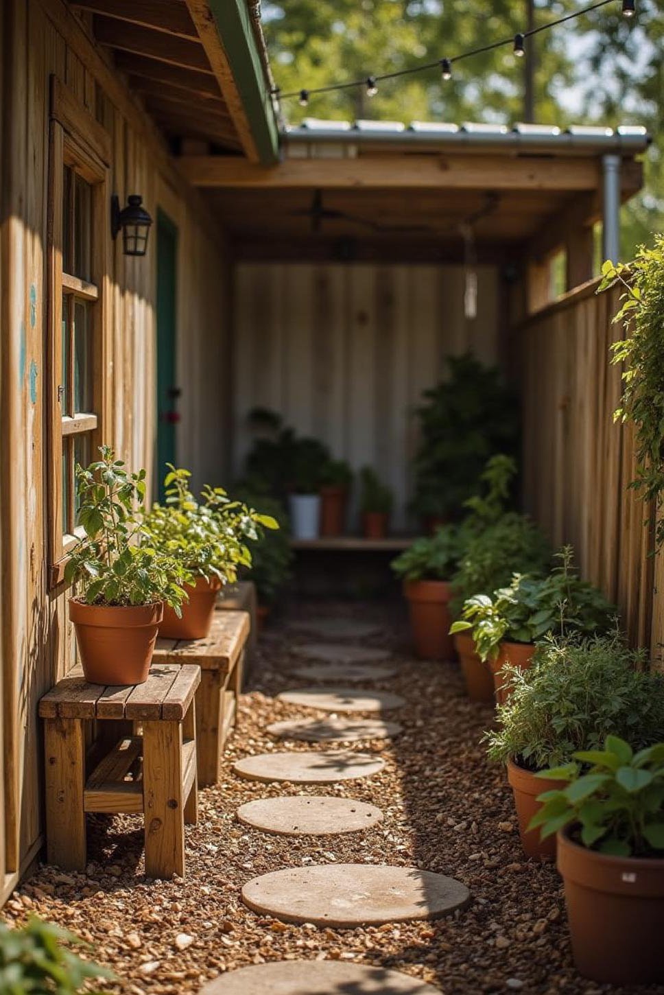 Charming Secret Garden Design with Recycled Materials