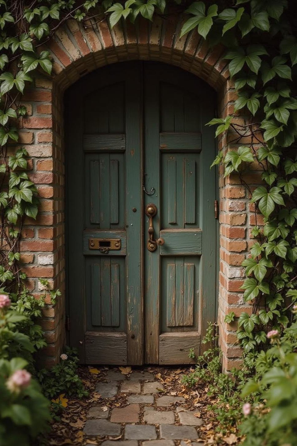 Hidden Garden Entrance: Ivy-Covered Secret Garden Door