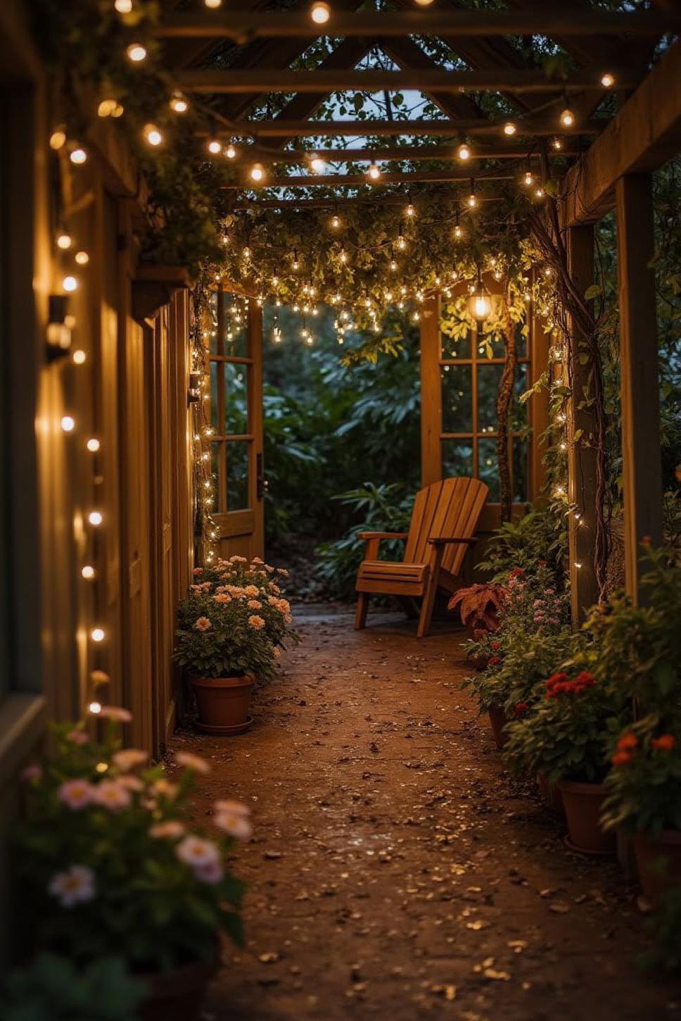 Magical Secret Garden Room: Fairy Lights at Night
