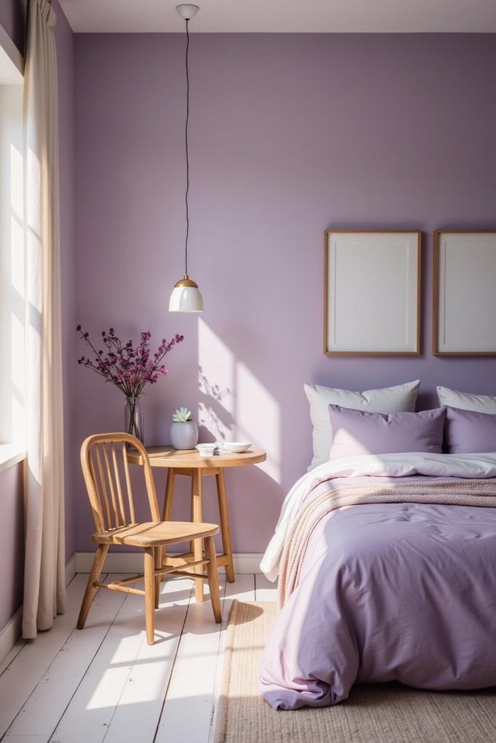Serene Lilac Room: Lavender, Gray & White Decor