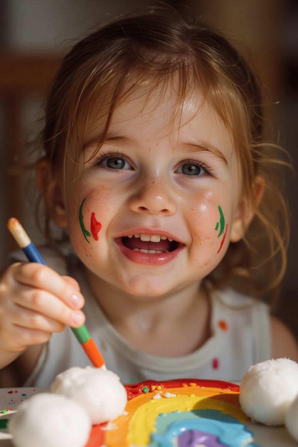 Toddler Art: Rainbow Crafts with Cotton Balls