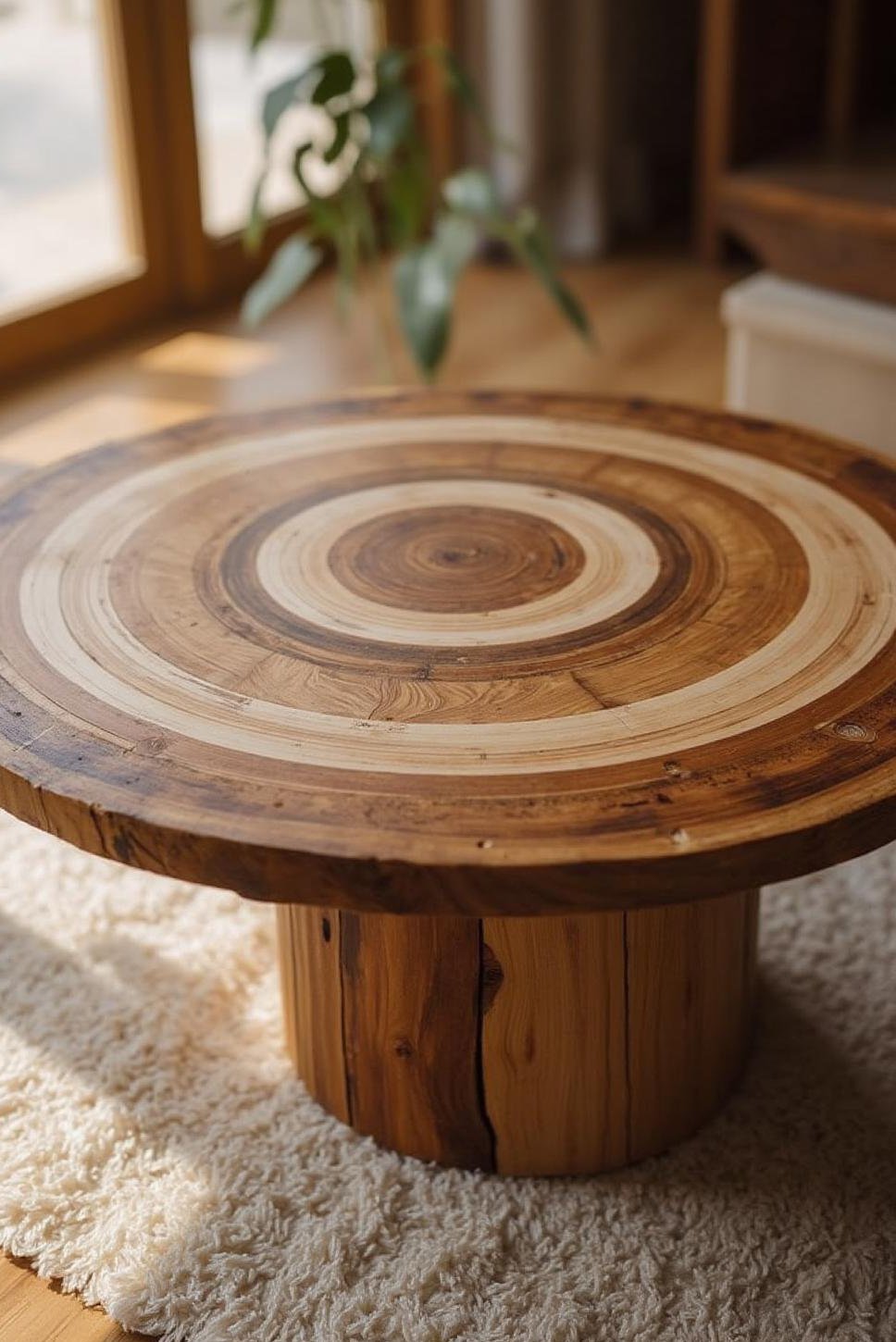 Round DIY Coffee Table: Concentric Wood & Modern Decor