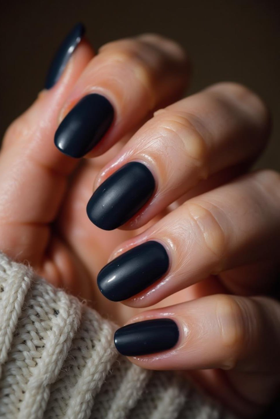 Matte Navy Blue: Classy Short Winter Nails