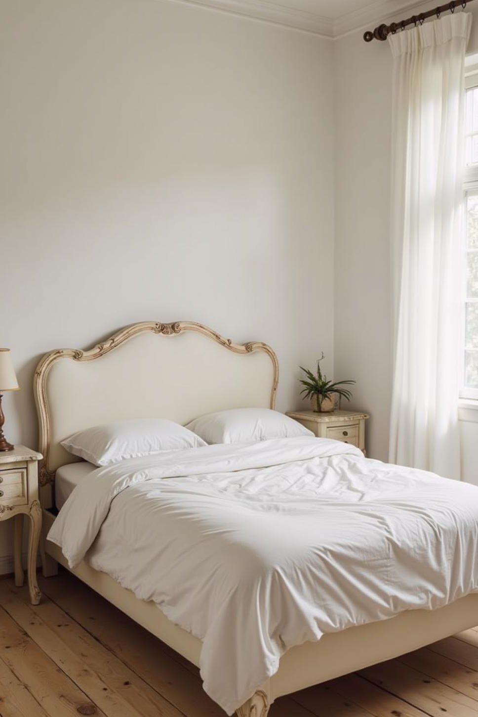 Simple White Shabby Chic Bedroom Design