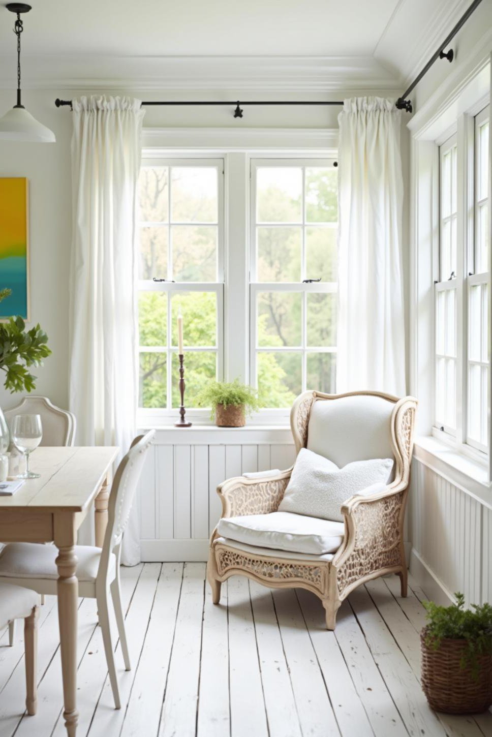 Bright White Small Sunroom Decorating Ideas