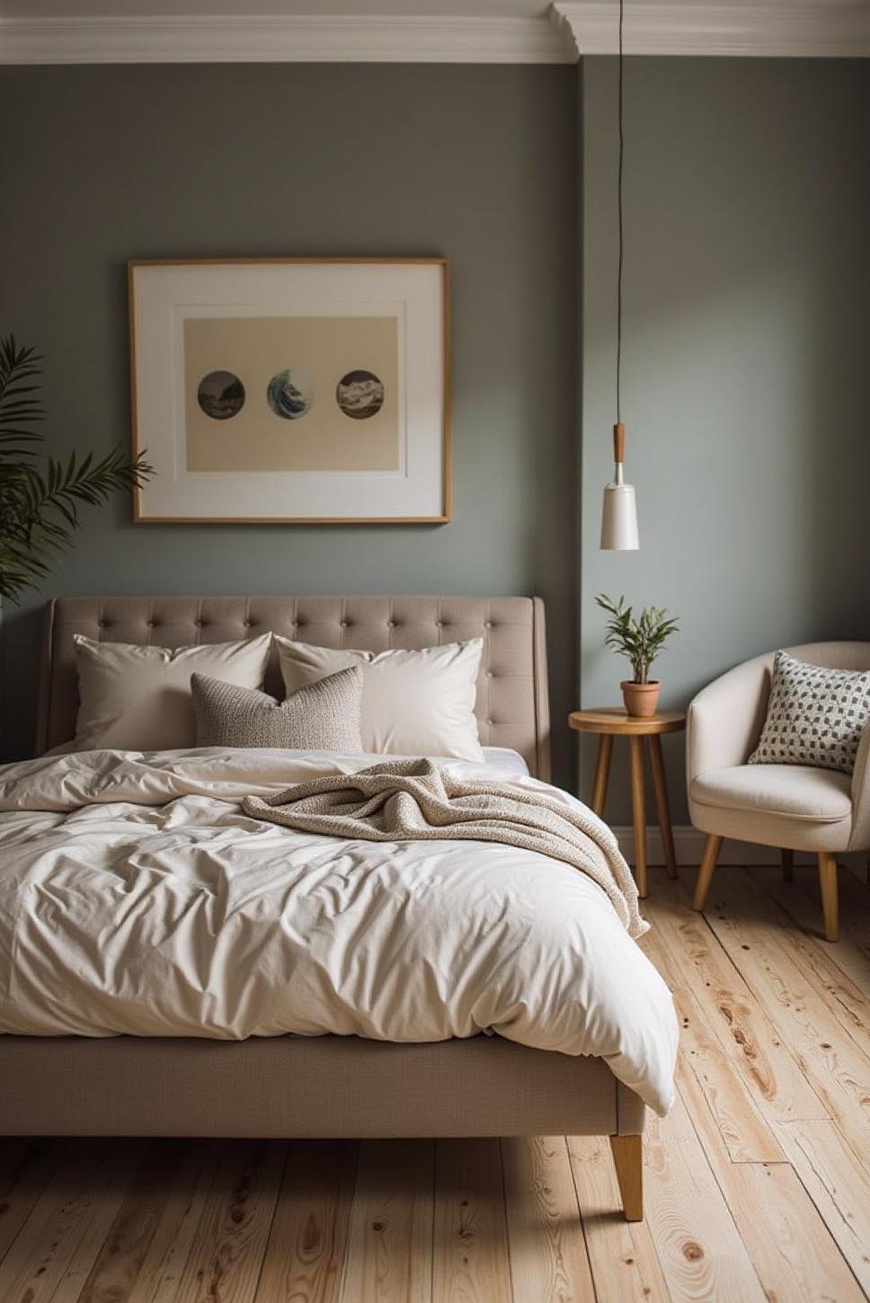 Grey-Blue & Beige: Calming Bedroom Color Palette