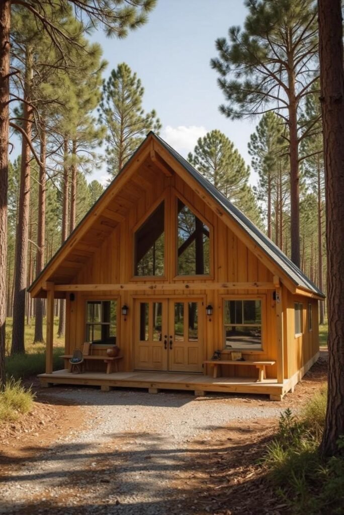 a frame cabin