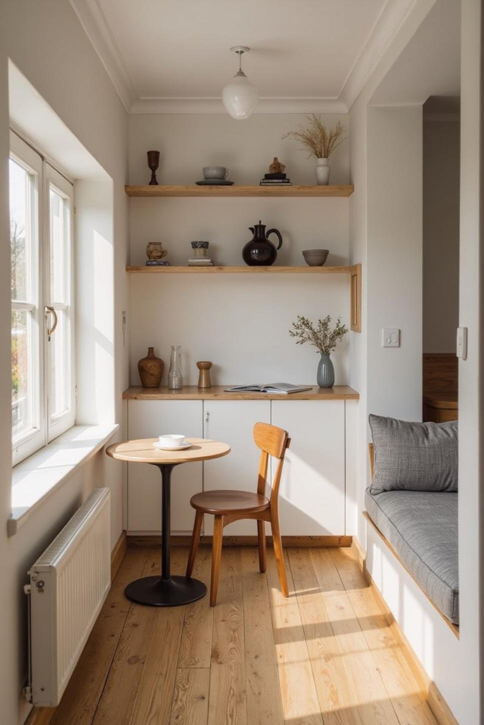 Cozy Scandinavian Tiny Living Room Dining Room Combo