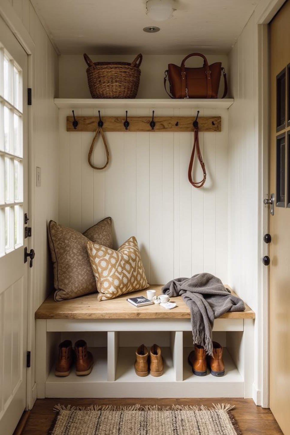 Modern Minimalist Mudroom: Small Space, Smart Design