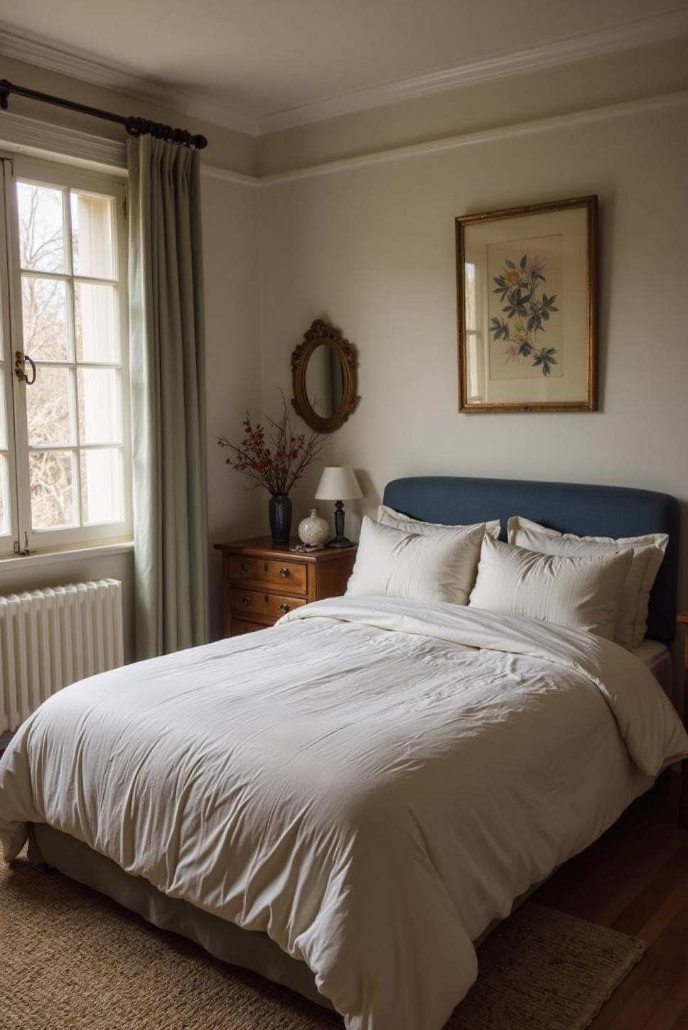 Timeless Ivory & Navy Blue Bedroom Combo