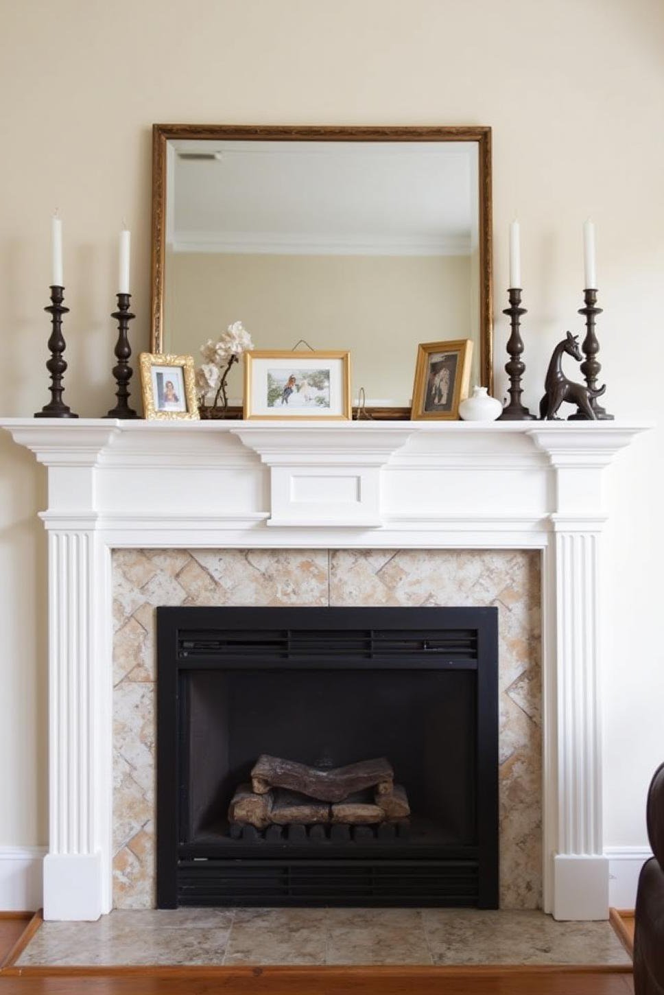 Fresh White Mantel: Symmetrical Spring Decor