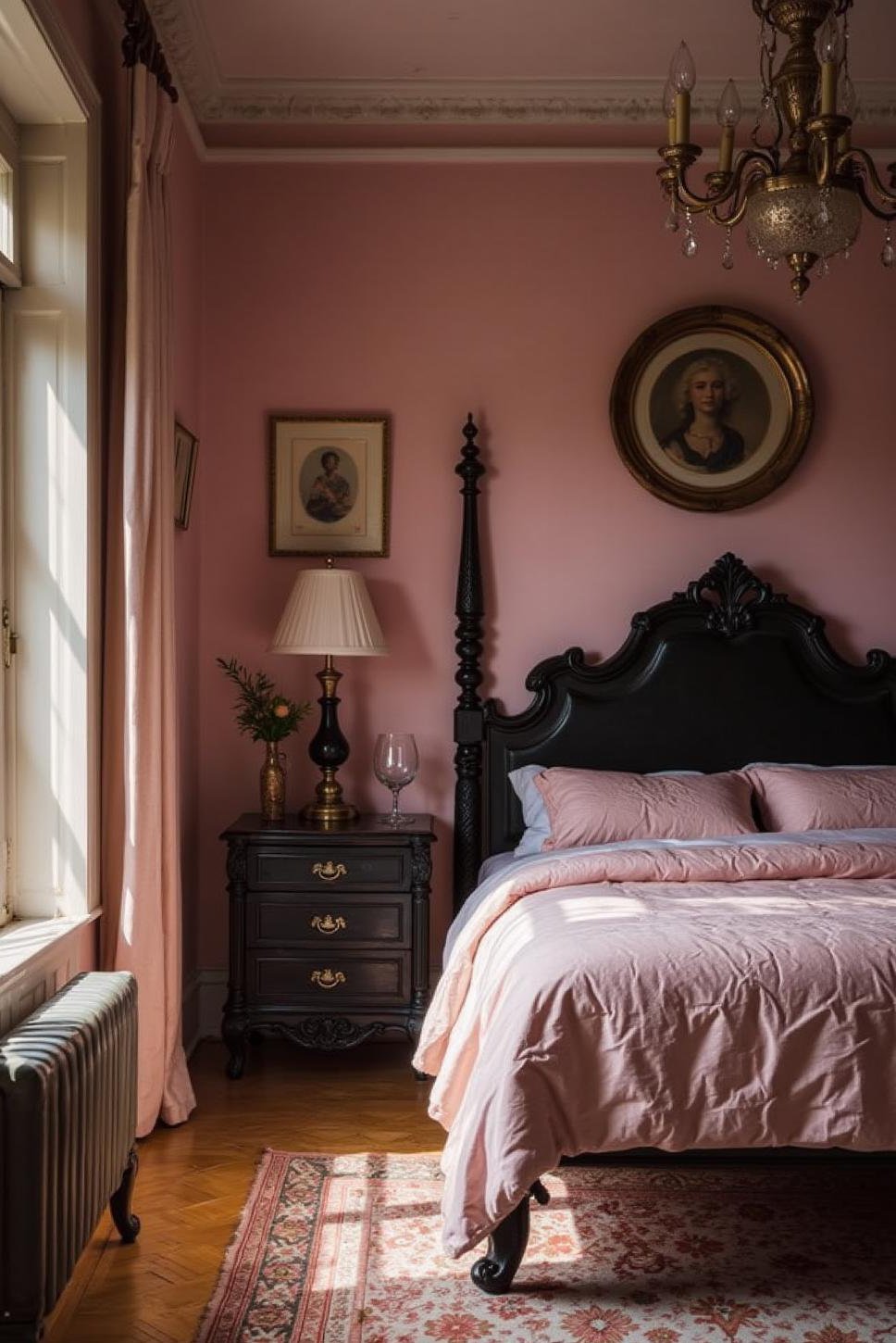 Sophisticated Pink and Black Bedroom Design Ideas