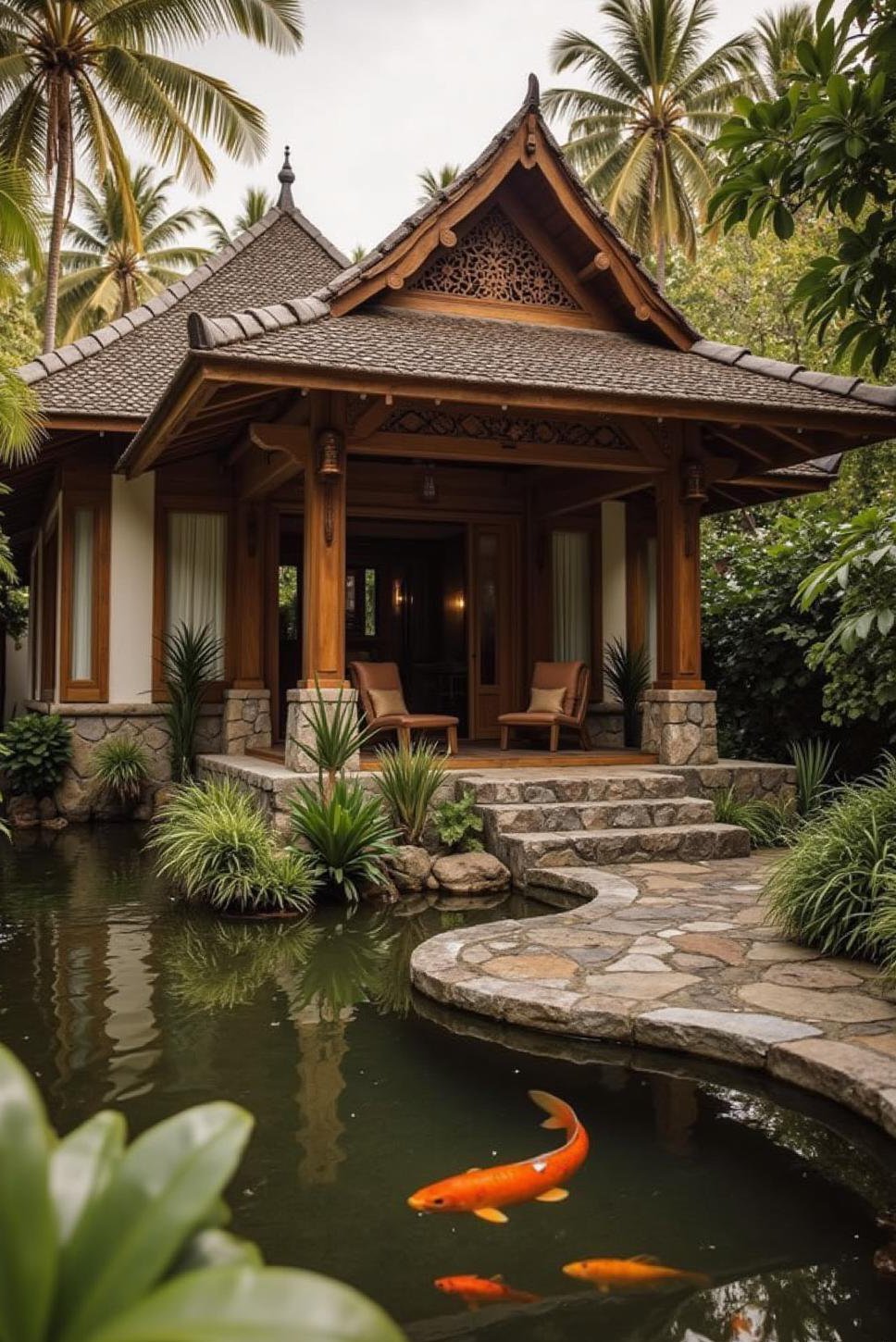 Balinese-Inspired Tropical House Exterior Design