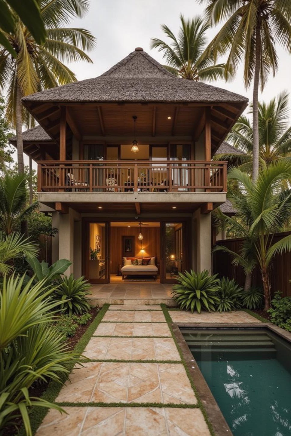 Modern Tropical House Exterior: Contemporary & Traditional Blend