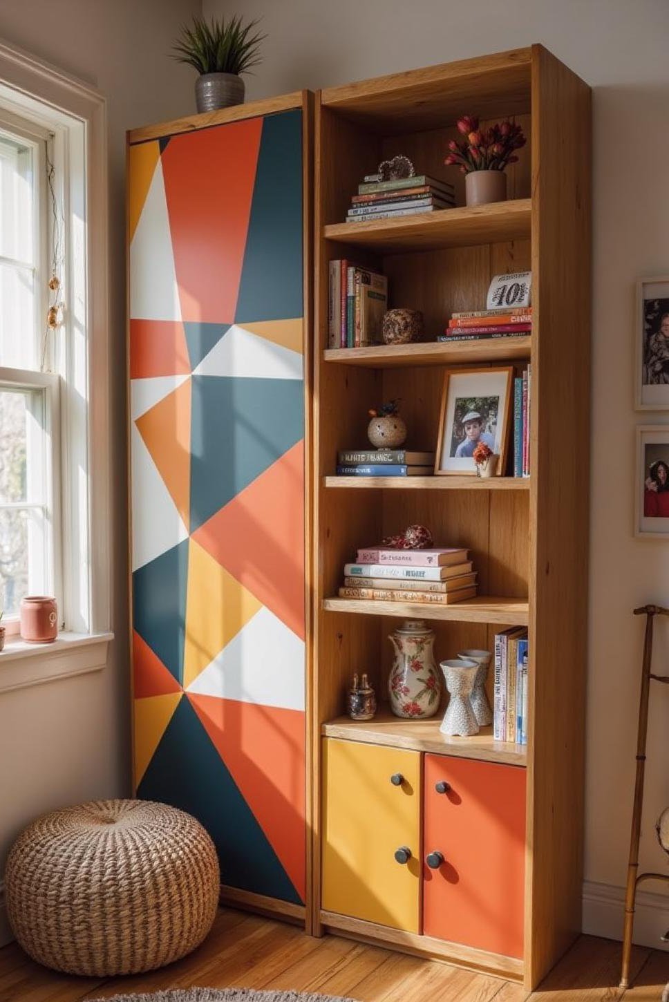 Geometric Kallax Hack: Teen Bedroom Divider Ideas