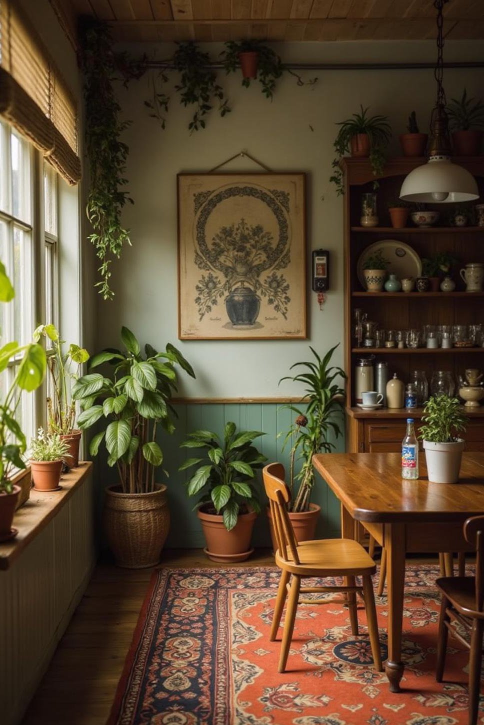 Retro Living Room: Plants & Vintage Charm