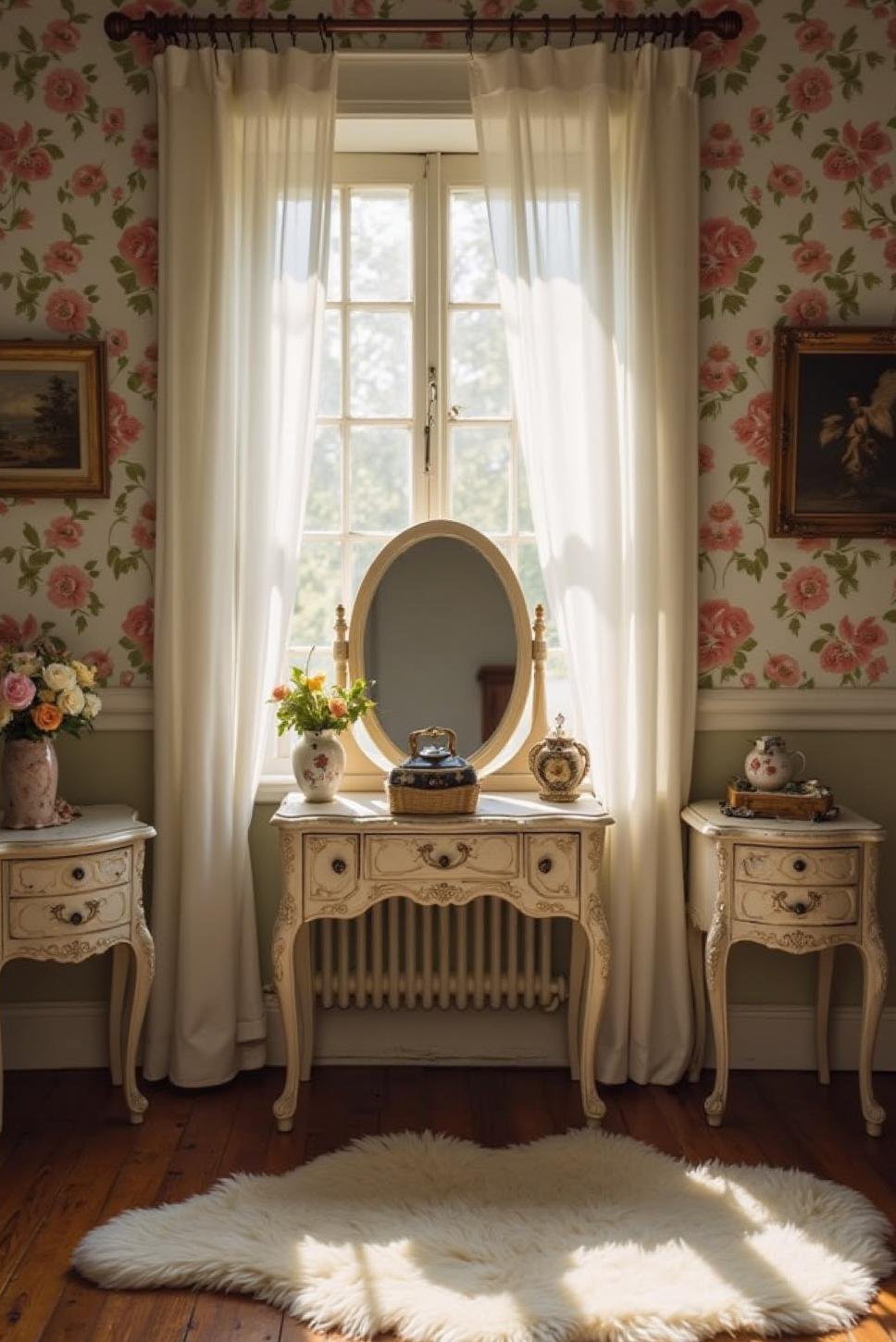 Vintage Shabby Chic Bedroom: Floral & Feminine