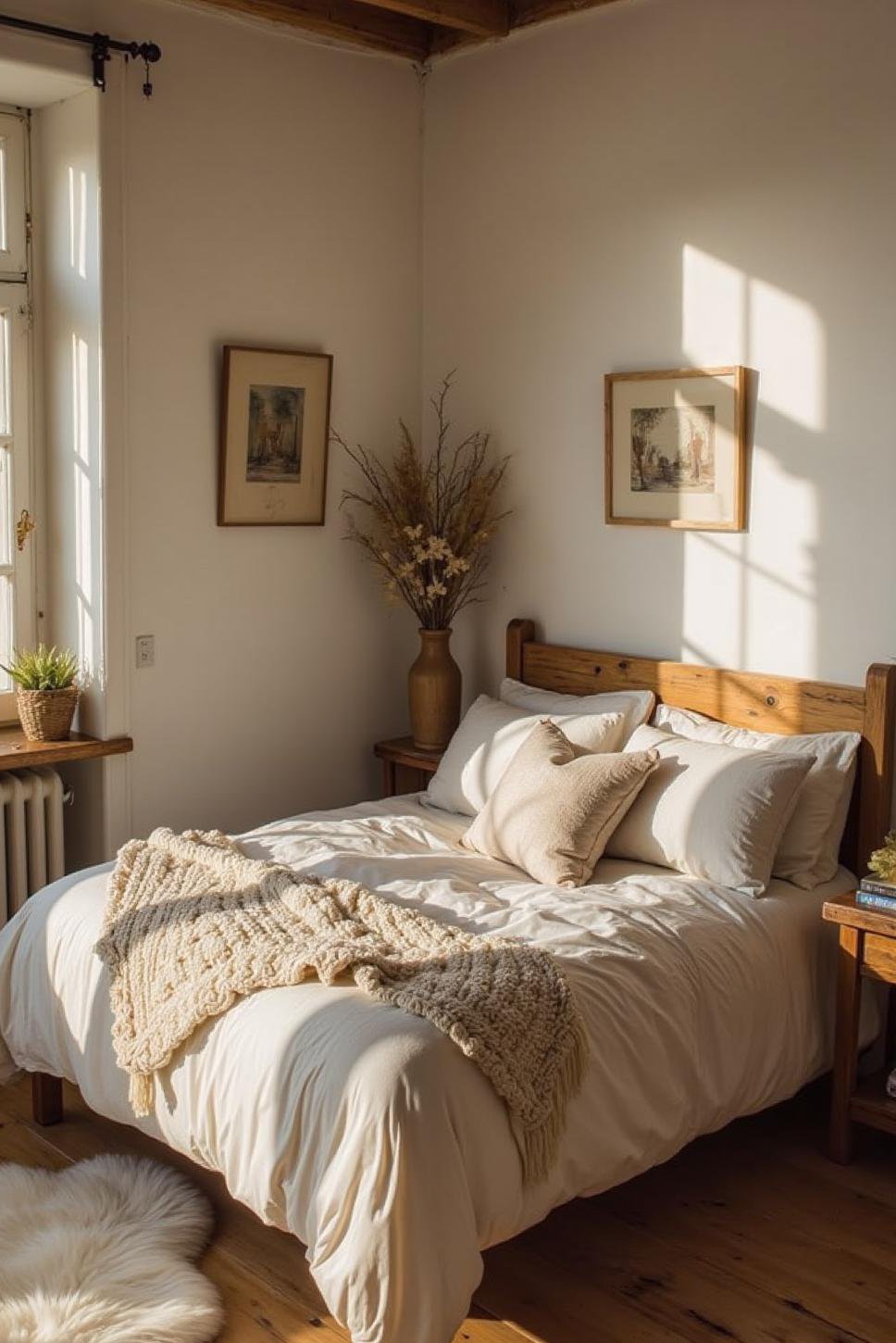 Cozy Shabby Chic Bedroom: Texture & Reclaimed Wood