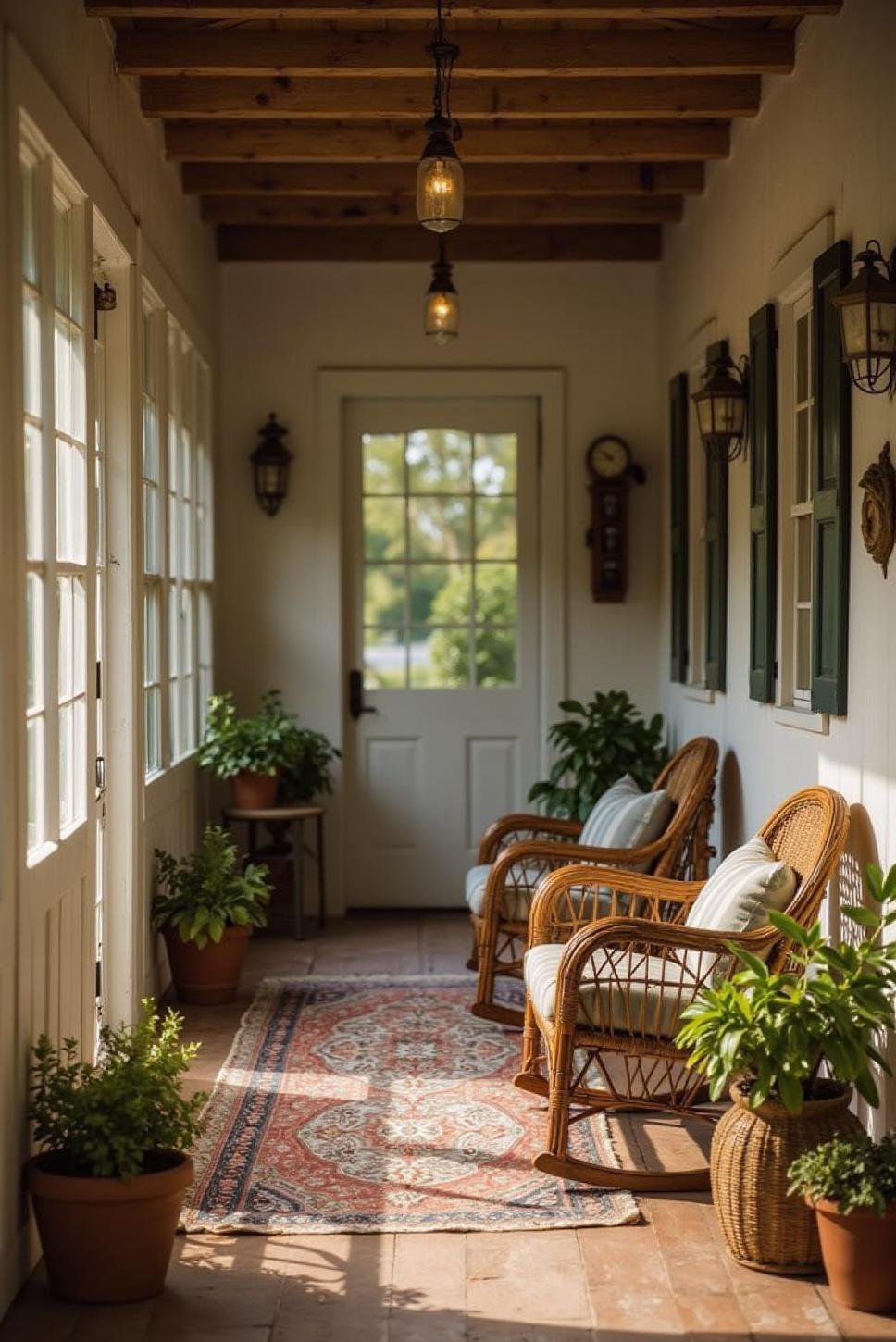 Cozy Farmhouse Porch with Rustic Decor