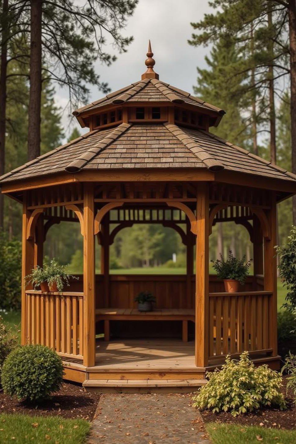 Durable Wooden Gazebo: Backyard Gazebo Ideas