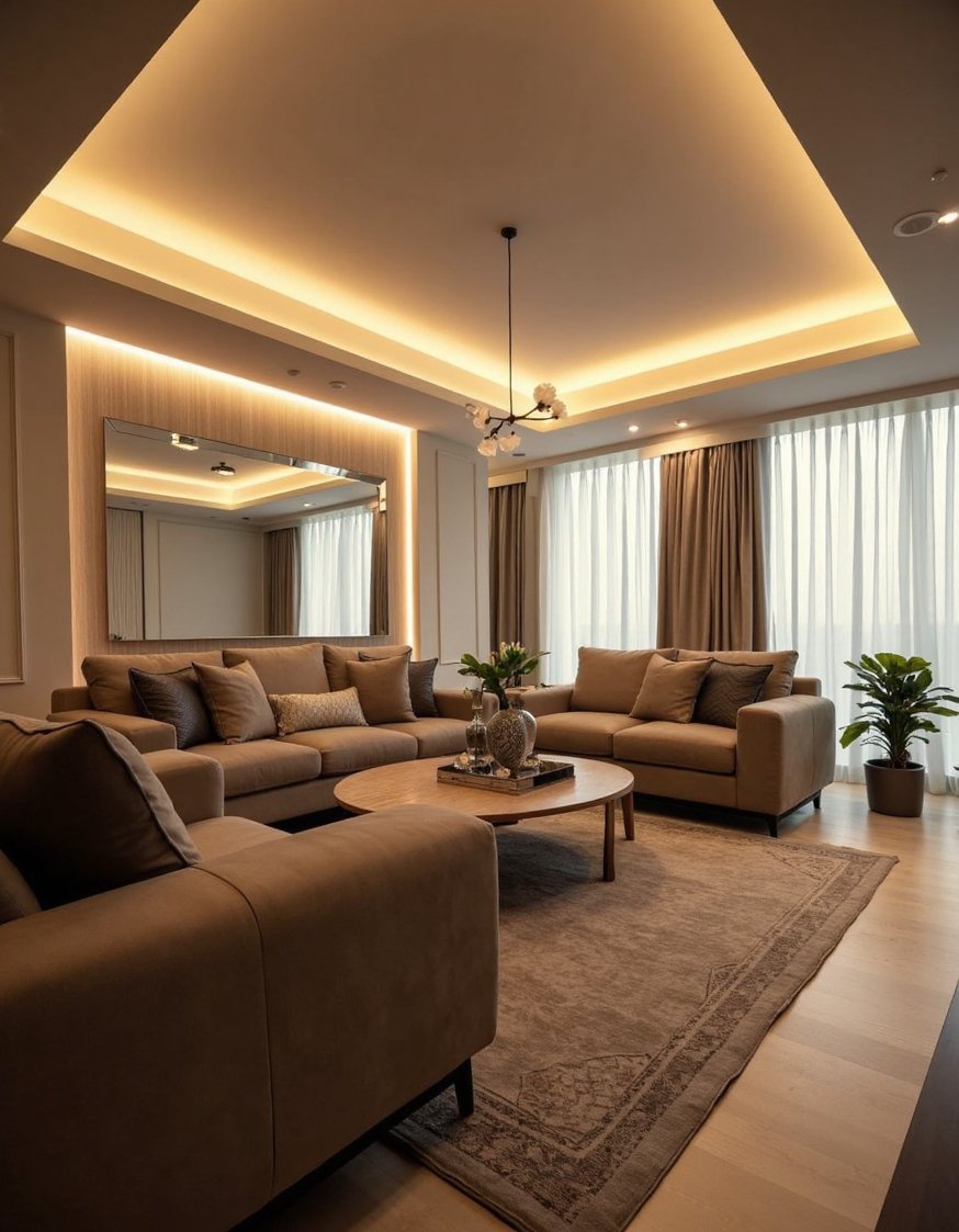 Living Room Lighting Ideas - Cozy Living Room Lighting: Dimmable Ambiance - Create a relaxing living room atmosphere with dimmable...