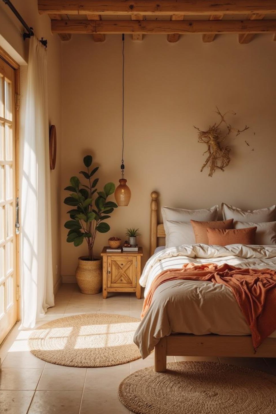 Calming Bedroom Colors: Sandy Beige Mediterranean Escape