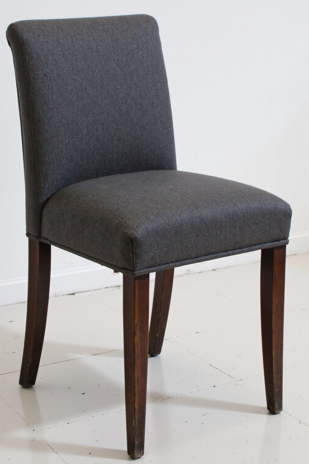 Neutral upholstered dining chairs - Sophisticated Gray Upholstered Dining Chair - Sophisticated gray dining chair. The subtle pattern adds...