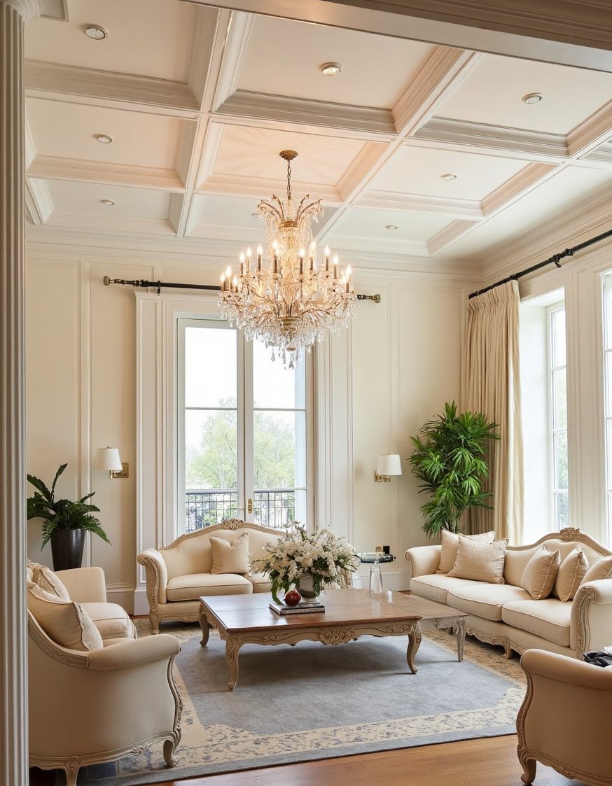 Neoclassical Interior Living Rooms - Elegant Neoclassical Living Room: Parisian Charm - Neoclassical living room design: elegance and sophistication. Fluted...