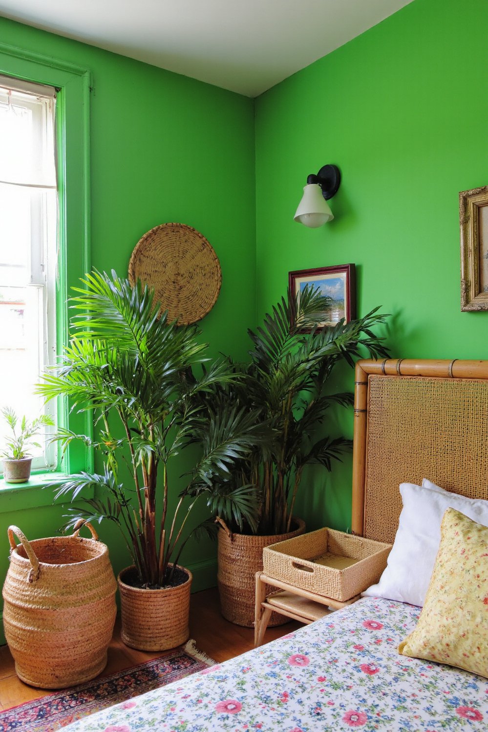 green bedroom ideas - Tropical Green Bedroom: Bright & Vibrant Design - Escape to a tropical green bedroom. Bright, sunny...