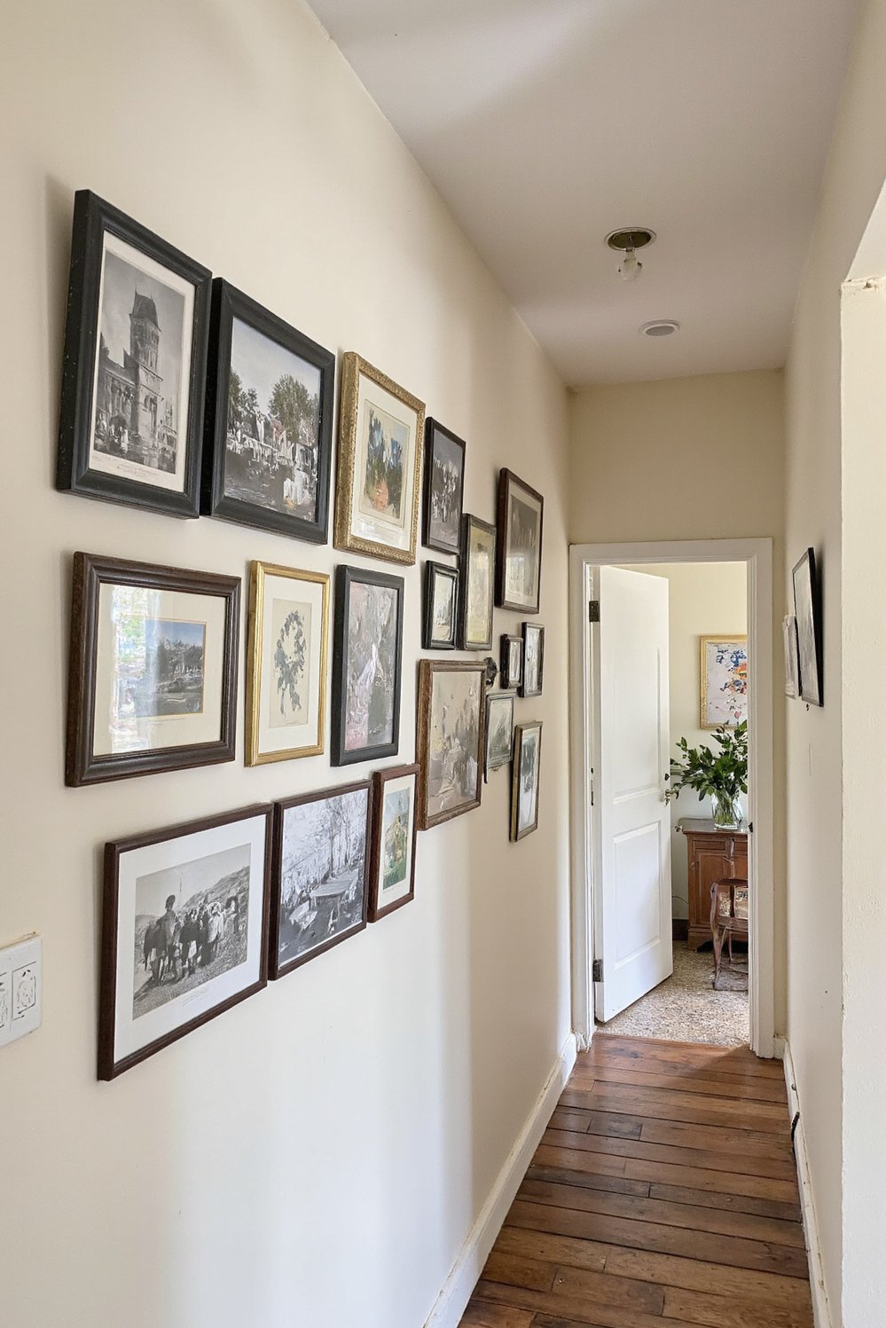 Narrow hallway decor ideas - Black & White Gallery Wall: Hallway Decor Ideas - A gallery wall instantly adds personality to a...