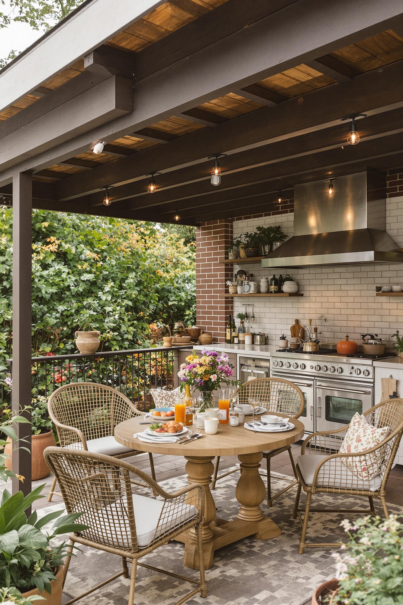 Outdoor entertaining area - Cozy Outdoor Kitchen & Dining for Small Gatherings - Cozy outdoor kitchen and dining area. Perfect for...