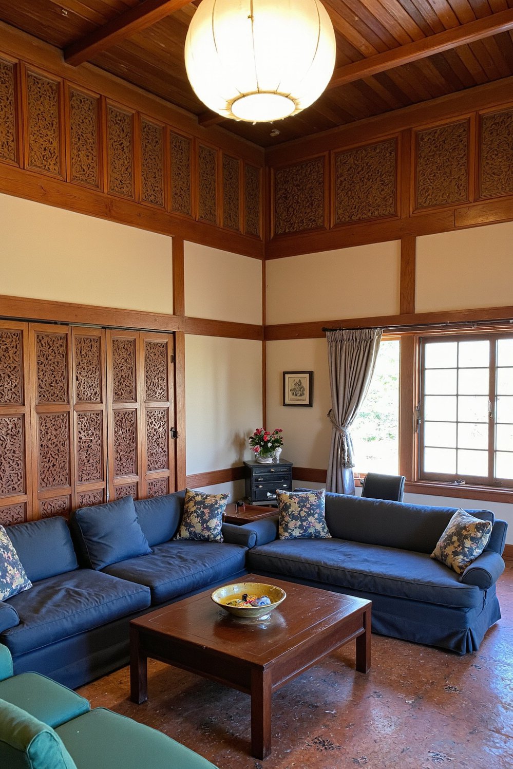 Japanese style living rooms - Traditional Japanese Living Room: Rich Colors & Craftsmanship - Traditional Japanese living room: rich colors and intricate...