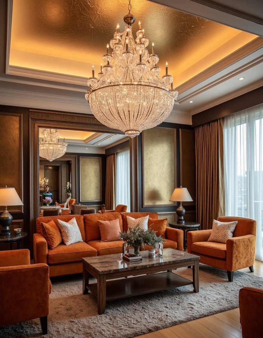 Living Room Lighting Ideas - Glamorous Crystal Chandelier & Layered Living Room Lighting - Transform your living room with layered lighting! A...