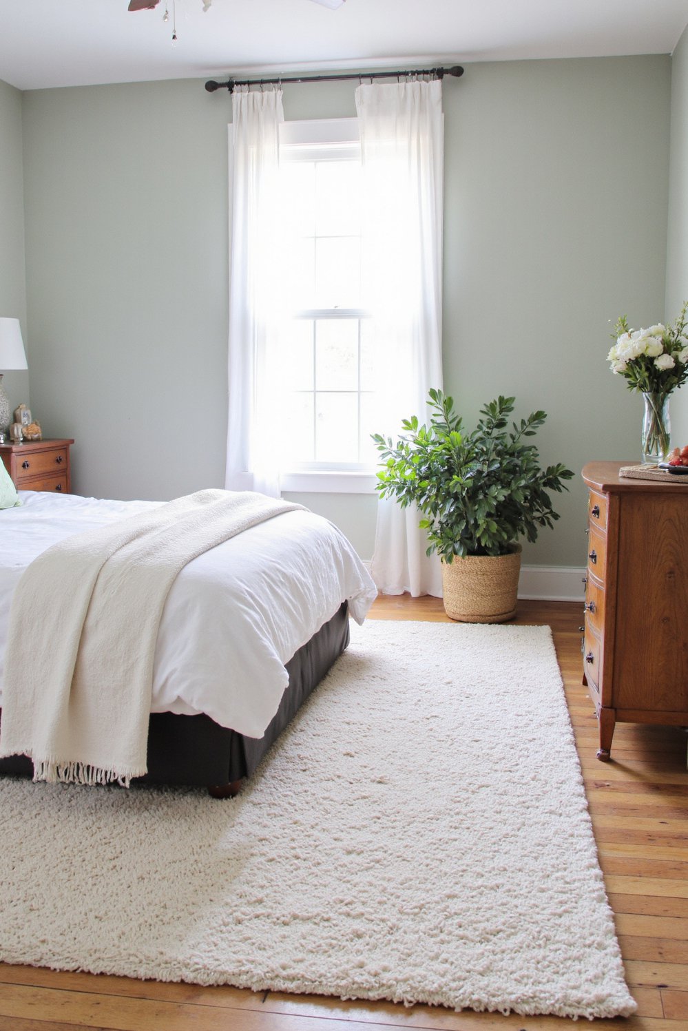 Modern Farmhouse Color Palette - Serene Master Bedroom: Linen, Sage, & Ivory Palette - Serene modern farmhouse master bedroom. Soft linen, sage...
