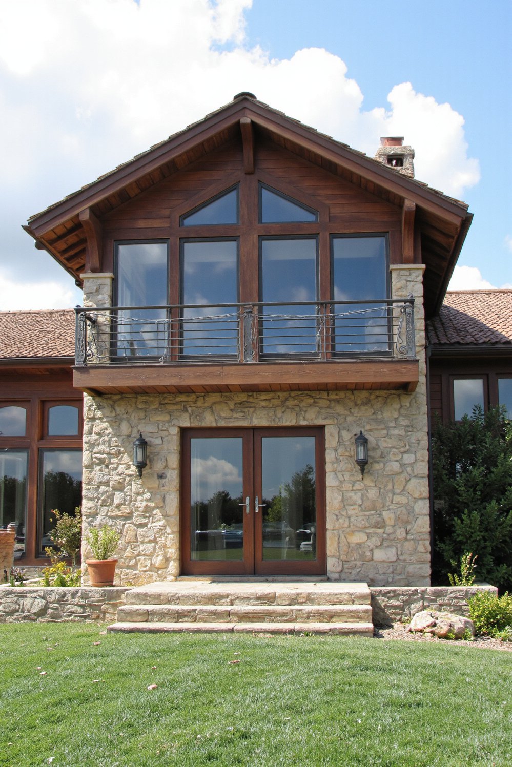 Italian villas exteriors - Tuscan Villa Exterior: Modern Stone & Wood Design - Tuscan villa exterior: modern design meets classic charm....