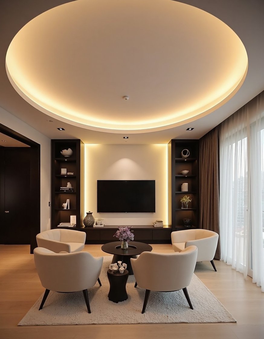 Living Room Lighting Ideas - Sleek Modern Living Room with LED Strip Lighting - Modern living room lighting ideas! Sleek, minimalist design...