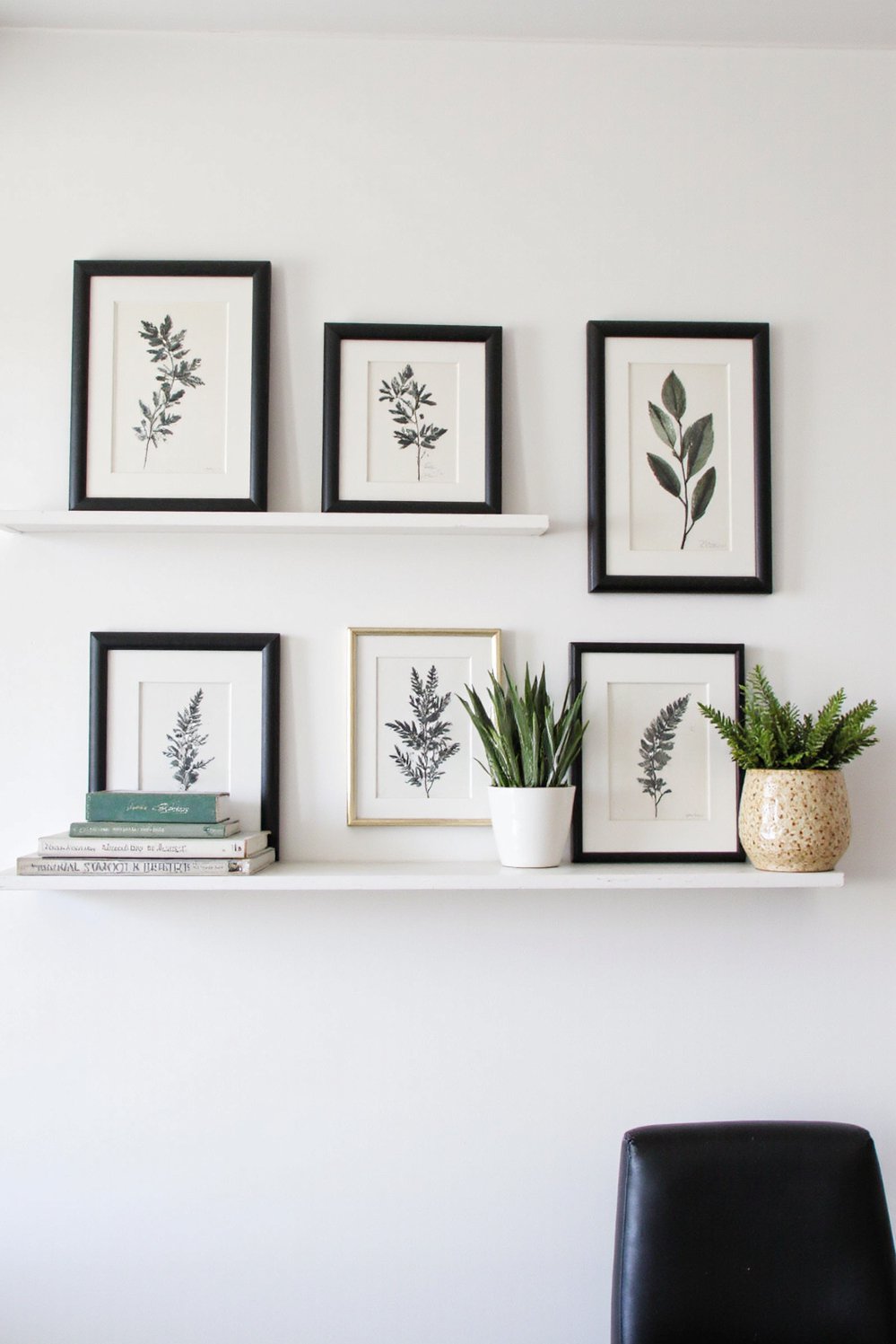 dining room wall decor - Modern Minimalist Dining Room Accent Wall Gallery - Modern minimalist dining room: a gallery wall featuring...