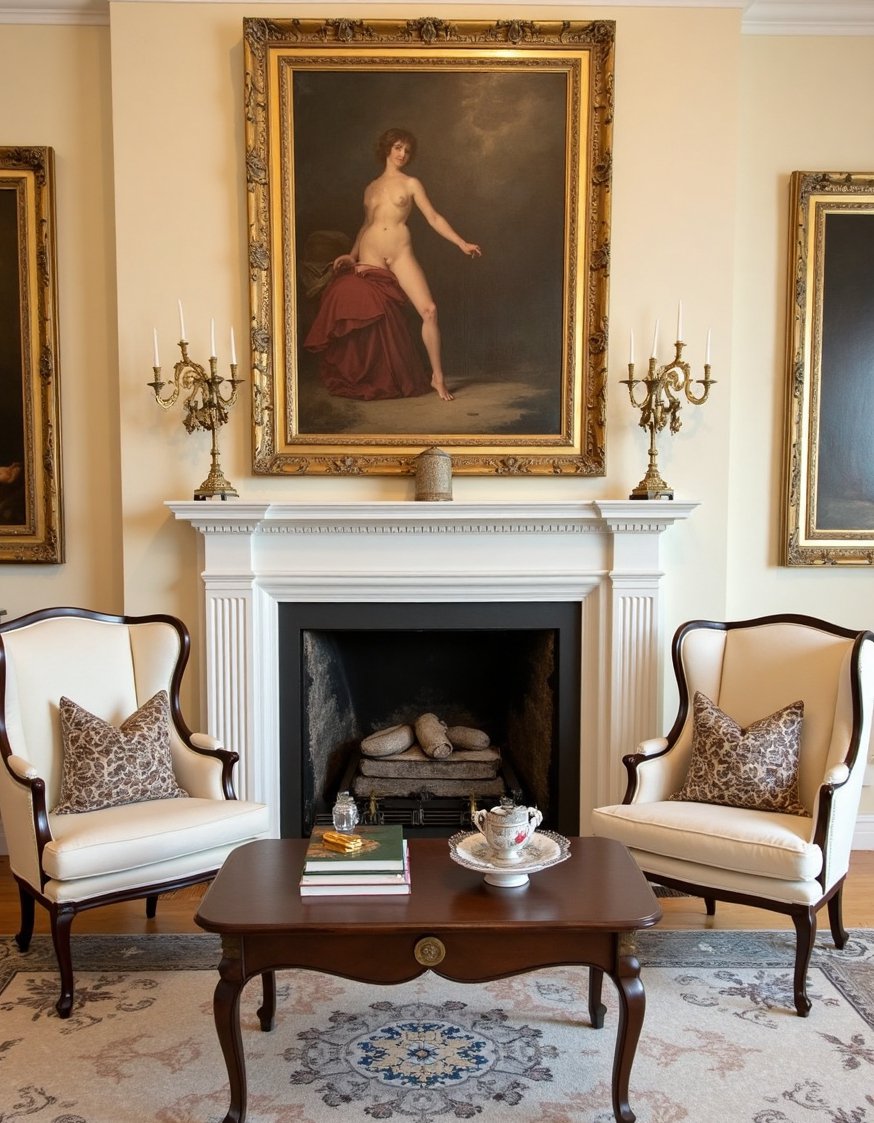 Neoclassical Interior Living Rooms - Symmetrical Neoclassical Living Room: Classic Elegance - Symmetrical Neoclassical living room: perfect balance and harmony....