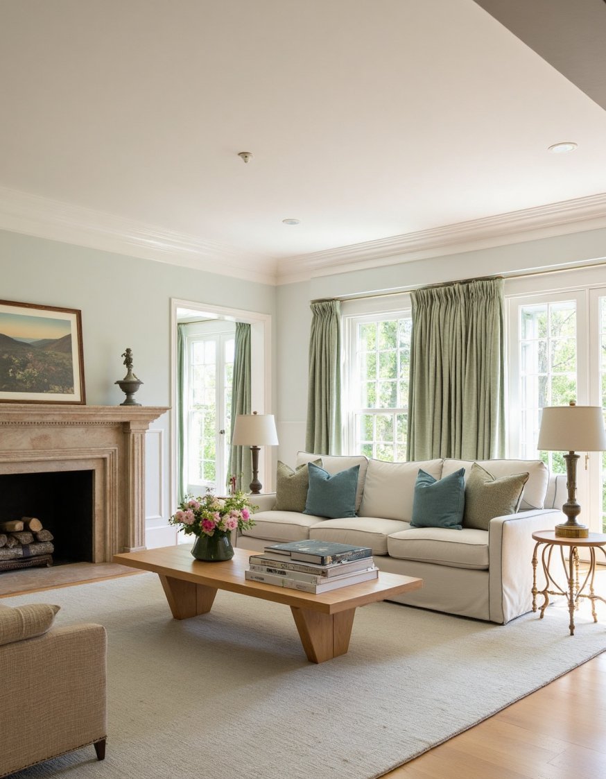 Neoclassical Interior Living Rooms - Warm Neoclassical Living Room with Natural Materials - Warm and inviting neoclassical living room. Natural materials...