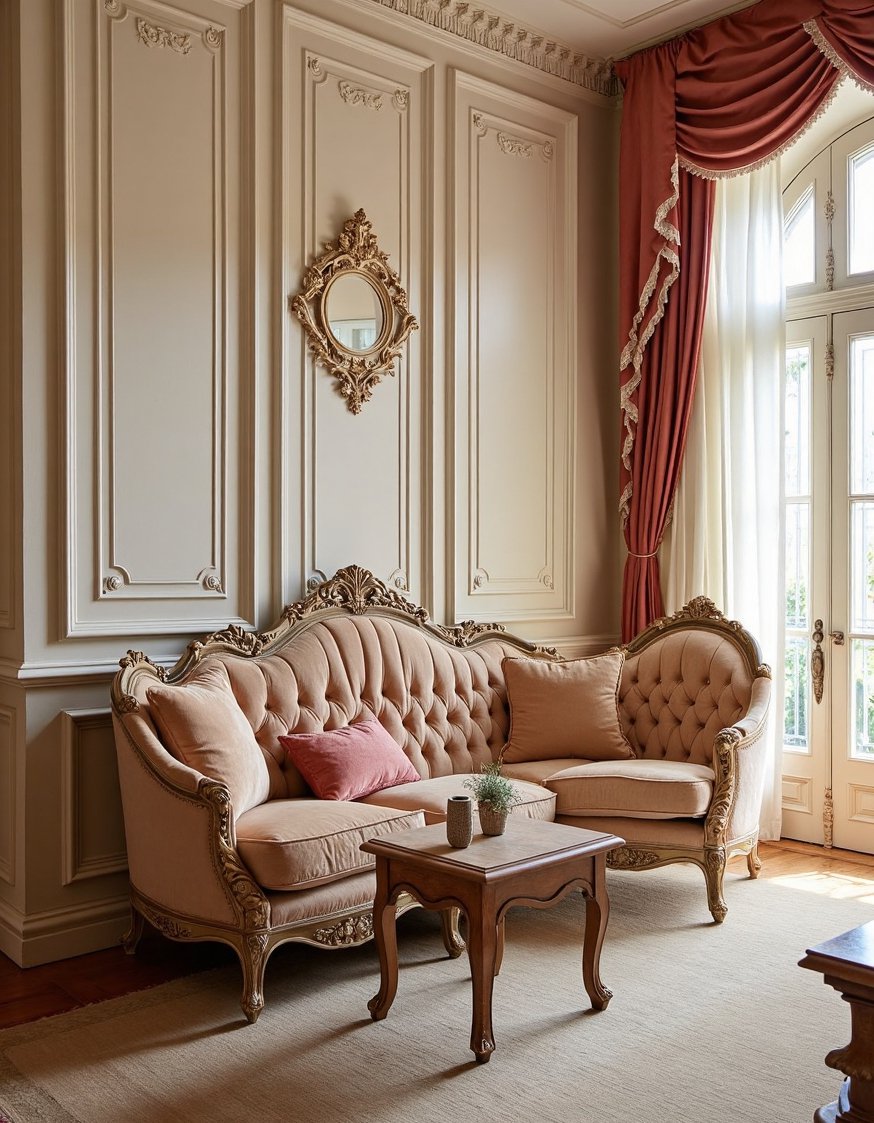 Neoclassical Interior Living Rooms - Luxurious Neoclassical Living Room: Textured Opulence - Luxurious Neoclassical living room: a feast for the...