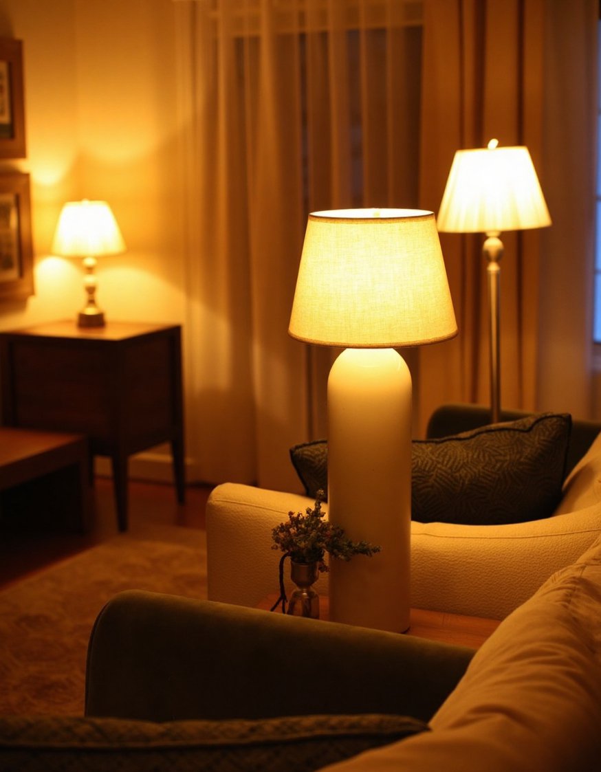 Living Room Lighting Ideas - Cozy Living Room Lighting: Warm LED Glow - Cozy living room lighting: warm, inviting glow. I...