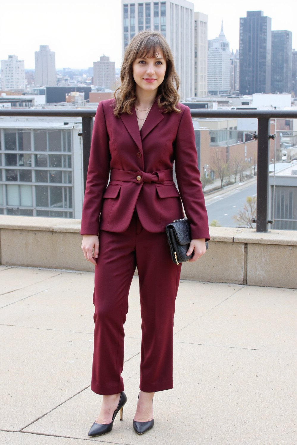 graduation outfit ideas - Burgundy Pantsuit: Sophisticated Graduation Outfit - Sophisticated graduation outfit: This burgundy pantsuit is perfect...