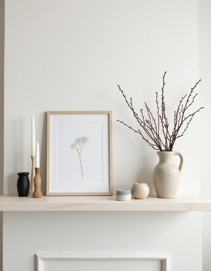 Spring mantel decor ideas - Scandinavian Spring Mantel Decor: Simple & Natural - Spring mantel decor doesn't have to be complicated!...